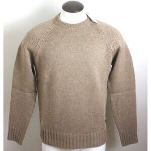 OOBE Brand Men's Edisto Italian Crew Neck Virgin Wool Sweater Camel Brown NWT